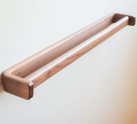 Поставка для полотен для ванной ручной работы Деревянная полотенца Большая ореховая полотенца Рельс не складной стойки