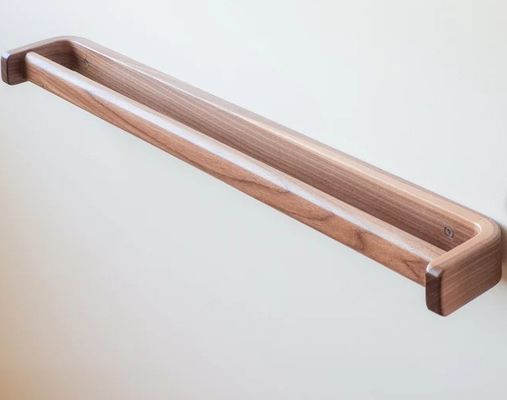 Поставка для полотен для ванной ручной работы Деревянная полотенца Большая ореховая полотенца Рельс не складной стойки