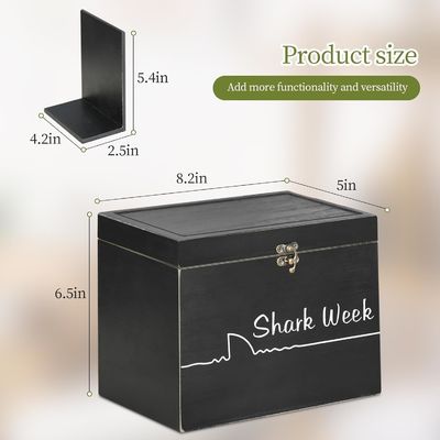 Складка для тампонов Shark Week с крышкой подноса Деревянный резный женский организатор продуктов
