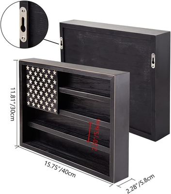Правительственный военный вызов Монетная стойка с деревянным американским флагом