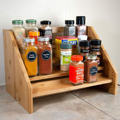 Органический прямоугольный бамбуковый шкаф Организатор полки 3 провод Толщина Средняя ширина