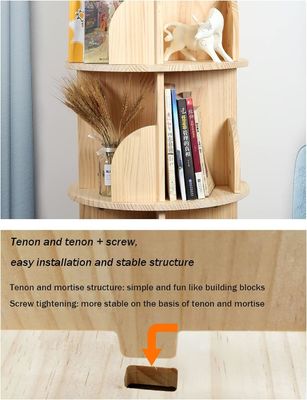 3-5 уровень Детская вращающаяся книжная полка для общего в белой гостиной книжный шкаф