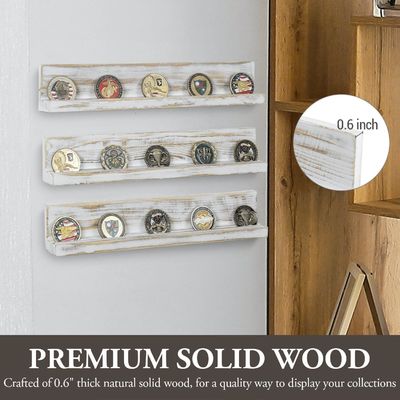 Настенный белый промытый твердый деревянный монетный держатель