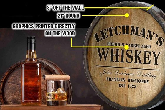 Лакирование Печать Обработка деревянных бочек Декорация стен Барная табличка для вина и пива