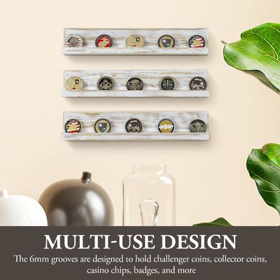 Настенный белый промытый твердый деревянный монетный держатель