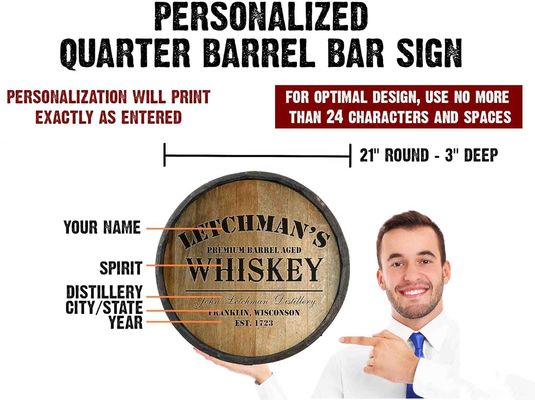 Лакирование Печать Обработка деревянных бочек Декорация стен Барная табличка для вина и пива