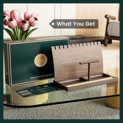 BAMBOO Ожерелье держатель Деревянные ювелирные изделия Дисплейный стенд для браслетов Часы Кольца Серёжки