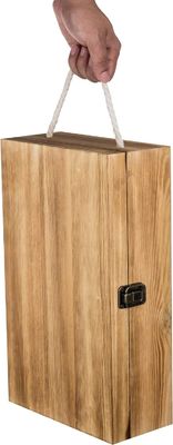 Экологические деревянные деревянные коробки для подарков с двойной бутылкой вина с настраиваемой крышкой