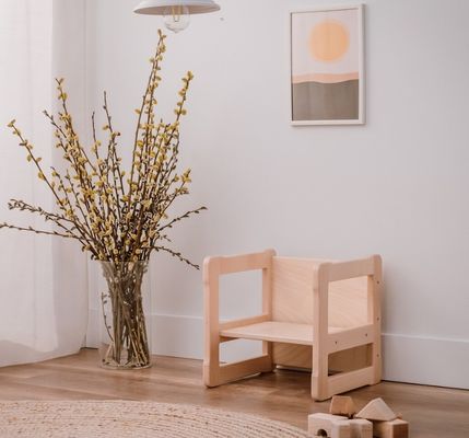 Настраиваемый логотип Функция экономии места 202406 Монтессори Деревянный многофункциональный стул