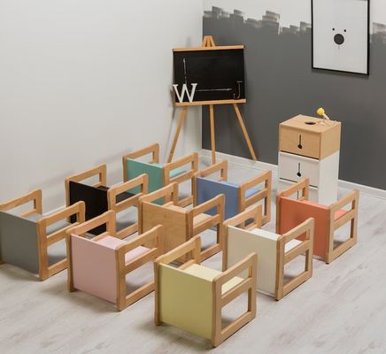 Настраиваемый логотип Функция экономии места 202406 Монтессори Деревянный многофункциональный стул