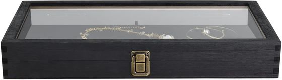 Настройки размеров логотипа цвета деревянные ювелирные изделия дисплейная коробка с крышкой из твердой древесины