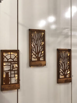 Ручной сделанный деревянный светодиодный стеновой декор для спальни квадратная над кроватью тема любовь