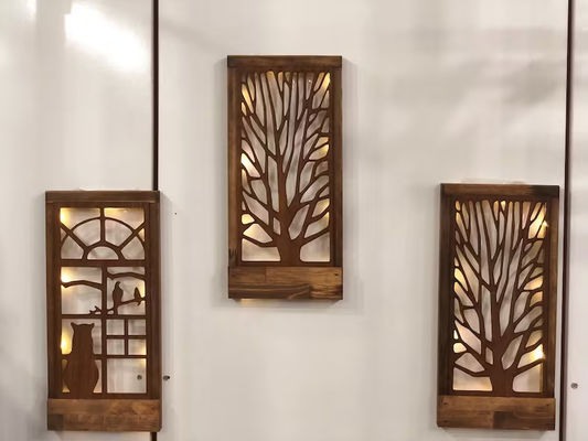 Ручной сделанный деревянный светодиодный стеновой декор для спальни квадратная над кроватью тема любовь