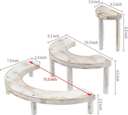 Деревянный белоснежный 3-дюймовый набор для полукруглого стола для кексов и дисплея