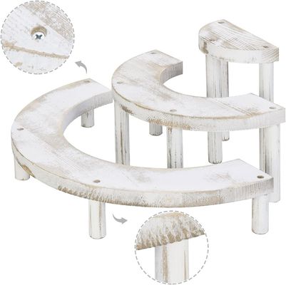 Деревянный белоснежный 3-дюймовый набор для полукруглого стола для кексов и дисплея