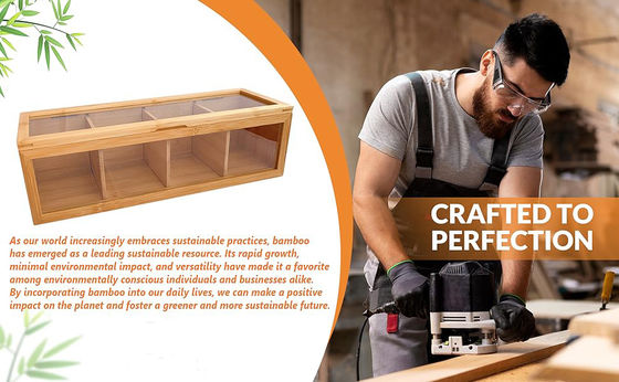 Деревянный чайник с лазерной гравировкой и прозрачным акриловым стеклянным окном