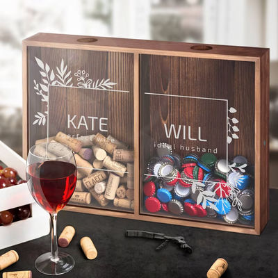 Настраиваемая деревянная коробка для годовщины и свадебного подарка