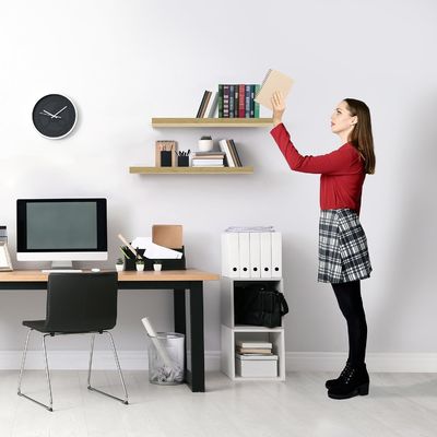 60.96cm x 22.86cm Кленовые плавучие стенные полки набор из 2 для хранения кухонной техники