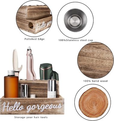 Безупречно убирайте ванную с помощью этого деревянного сушилки для волос и выпрямляющего устройства