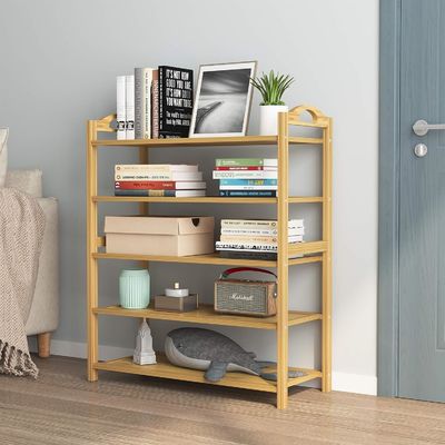 Деревянный 5-уровневый естественный бамбуковый шкаф для обуви