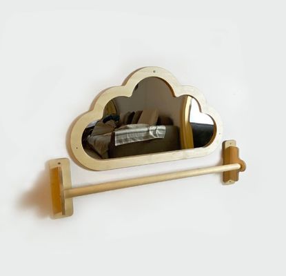 Монтессори зеркало Вытащите деревянный бар и детское зеркало для оптимизации пространства