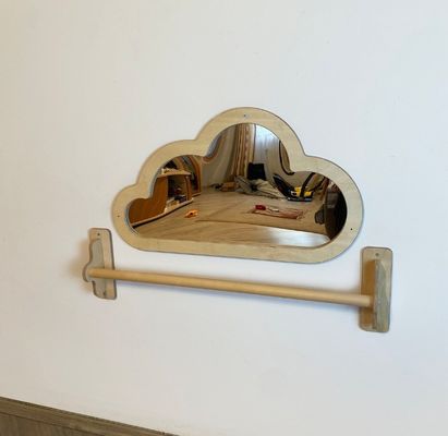 Монтессори зеркало Вытащите деревянный бар и детское зеркало для оптимизации пространства