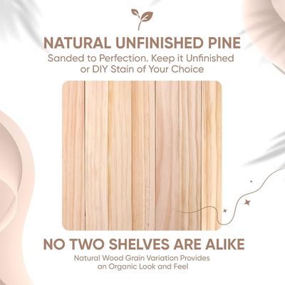 Набор из 2 деревянных деревянных деревянных полков 16 x 6,5 x 1,75 дюйма