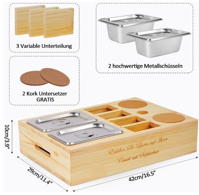 Настраиваемый логотип деревянный диванный поднос с держателем напитка с съемной крышкой и хранилищем