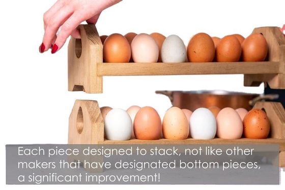 Деревянный яичный картонный поднос ручной работы Бамбук или деревянный яичный держатель на заказ для кухни фермы