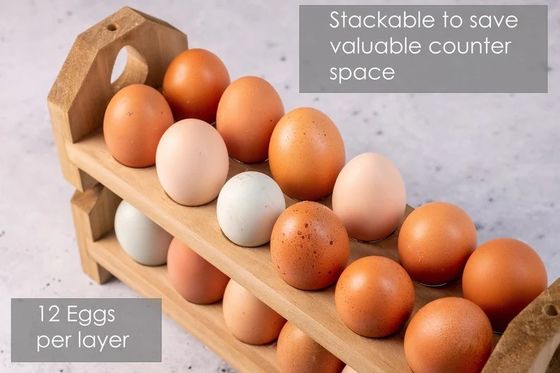 Деревянный яичный картонный поднос ручной работы Бамбук или деревянный яичный держатель на заказ для кухни фермы