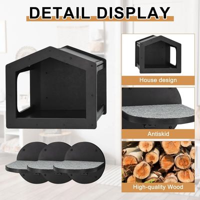 Большое количество настенных ступеней для кошек Лестница для восхождения с 3 большими ступеньками и скребковыми подушками