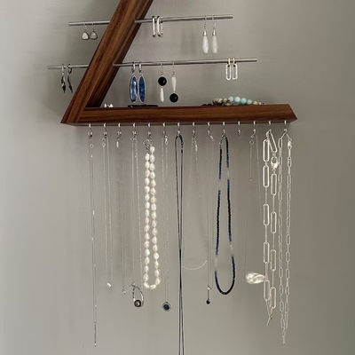 Логотип на заказ Приемлемый Неоконченный Берёзовый Древесина Цвет Висячий Ореховый Ювелирный Организатор