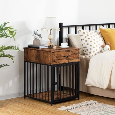 Внутренний ящик для домашних животных Конечный стол Декоративная собачья питомница с ящиком и индивидуальной формой в белом