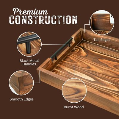 Деревянный поднос с металлическими ручками для гостиной спальня входная дверь Кухонный декор