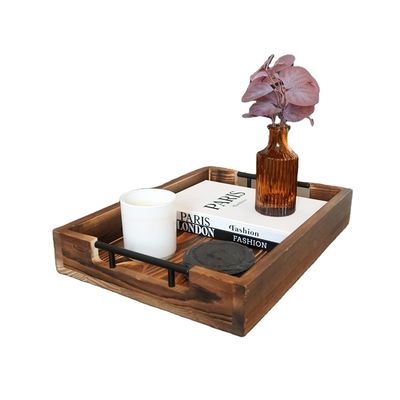 Деревянный поднос с металлическими ручками для гостиной спальня входная дверь Кухонный декор