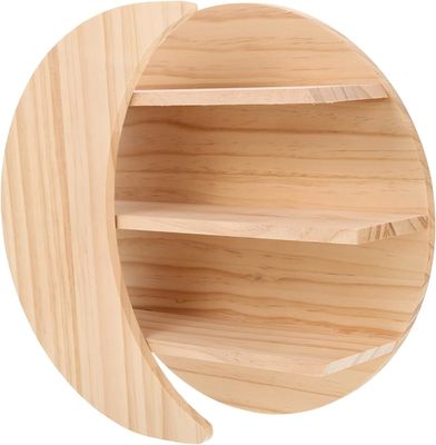 Сохранить пространство с деревянной стеной Луны Плавучие полки Устойчивое решение хранения