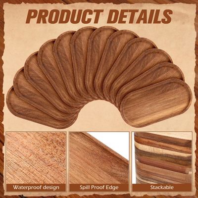 10 дюймовая овальная деревянная тарелка с растительным маслом и натуральным цветом дерева