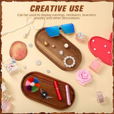 10 дюймовая овальная деревянная тарелка с растительным маслом и натуральным цветом дерева