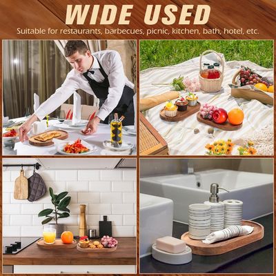 10 дюймовая овальная деревянная тарелка с растительным маслом и натуральным цветом дерева