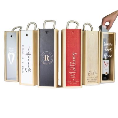 Заказ на заказ Принимается лазерная деревянная винная коробка с акриловыми вставками и раздвижной крышкой