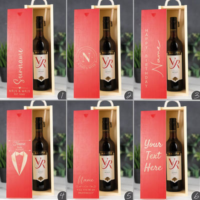 Заказ на заказ Принимается лазерная деревянная винная коробка с акриловыми вставками и раздвижной крышкой