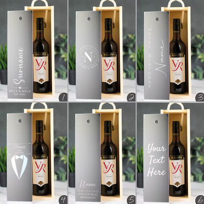 Заказ на заказ Принимается лазерная деревянная винная коробка с акриловыми вставками и раздвижной крышкой