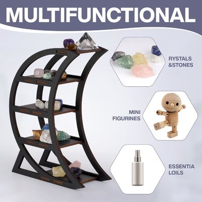 Квартира Деревянная кристаллическая полка для экрана Подъемник луны Декоративные полки для гостиной