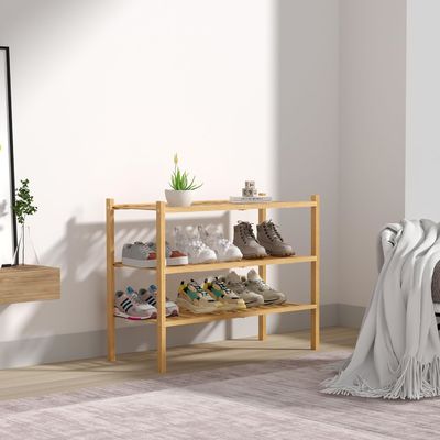 Домашнее хранение Деревянная стойка для обуви для небольших помещений 3 уровень Бамбуковый шкаф для обуви Организатор