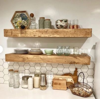 Рустический стиль деревянные плавучие полки 3 дюйма толщиной 10 дюймов глубиной настраиваемые OEM ODM
