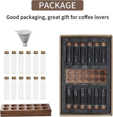 Многофункциональный деревянный контейнер для хранения кофейных зерен с однодозовой трубкой и стойкой для держателя