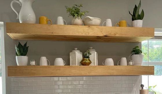 Рустический стиль деревянные плавучие полки 3 дюйма толщиной 10 дюймов глубиной настраиваемые OEM ODM