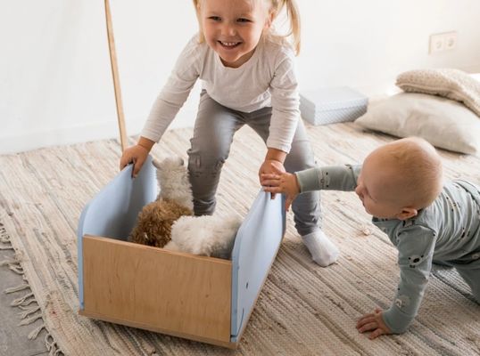 Деревянная коробка с игрушками на колесах, настроенная по вашему запросу для организации детских игрушек