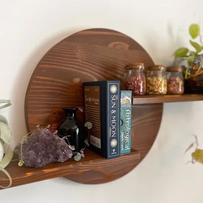 Деревянный стенный пол плавучая рамка кристаллический дисплей растение стойка для гостиной дисплей