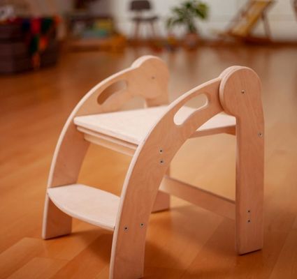 Настраиваемый логотип деревянный стул для детей складной стул для малышей Монтессори дизайн